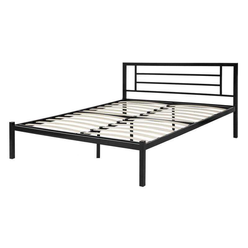 Prime Metal Bed, Black, European Double (140 x 200cm)