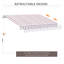 Auvent de patio 10 pi x 8 pi - Pare-soleil rétractable avec manivelle manuelle, et tissu hydrofuge, structure en aluminium, rayures café pour terrasse, balcon, cour de jardin