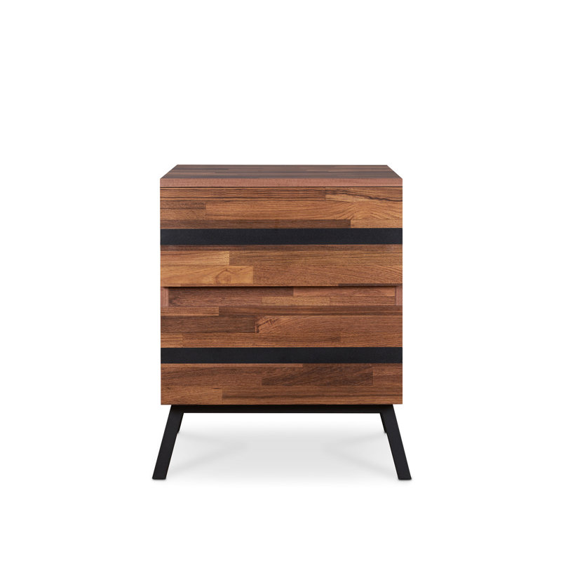 Rectangular Walnut & Black Accent Table - Functional Storage And Durability Modern Elegant In Spacious Quality