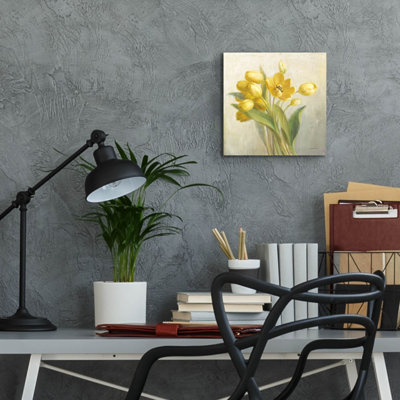 «French Yellow Tulips No Butterfly» par Danhui Nai, art mural en verre acrylique