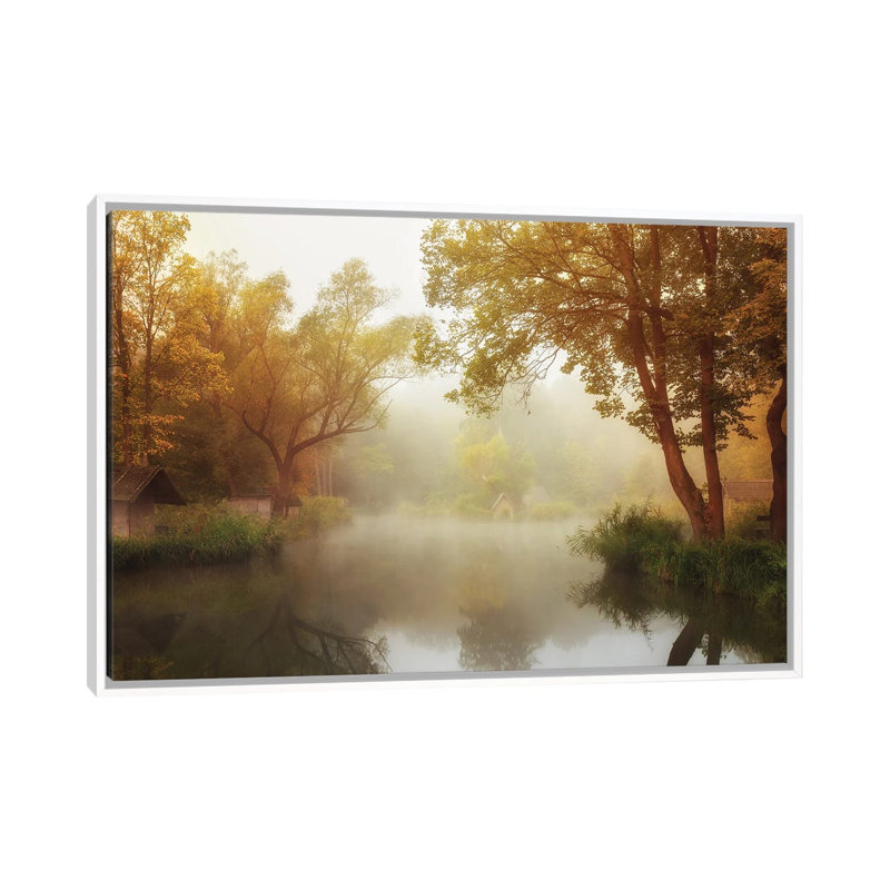 Foggy Autumn by Leicher Oliver - Floater Frame Print on Canvas