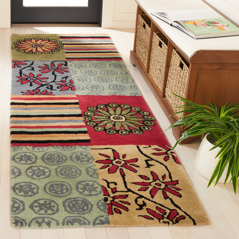 Tapis multicolore en laine touffeté à la main Chanler, Tapis de couloir 2 pi 6 po x 8 pi
