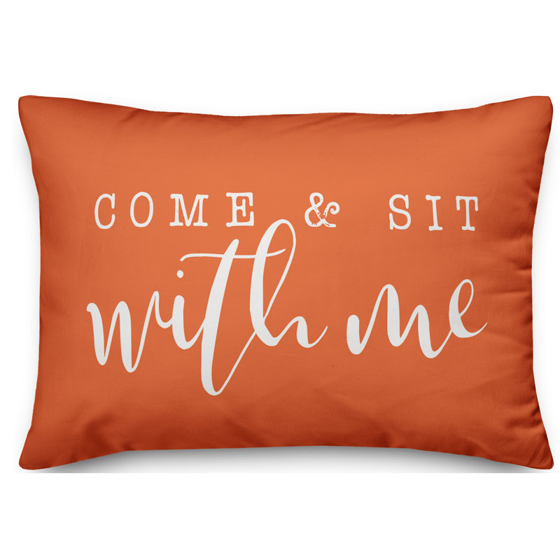  Come and Sit with Me Bold Outdoor Rectangular Pillow Cover & Insert, Orange