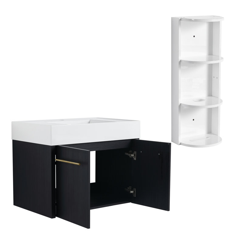  Ensemble de meuble-lavabo mural 30 po Modern Design, Centre, 30"