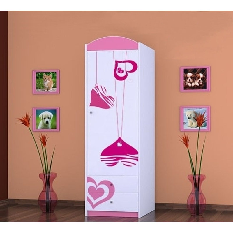 Mccormack 1 Door Wardrobe, Pink