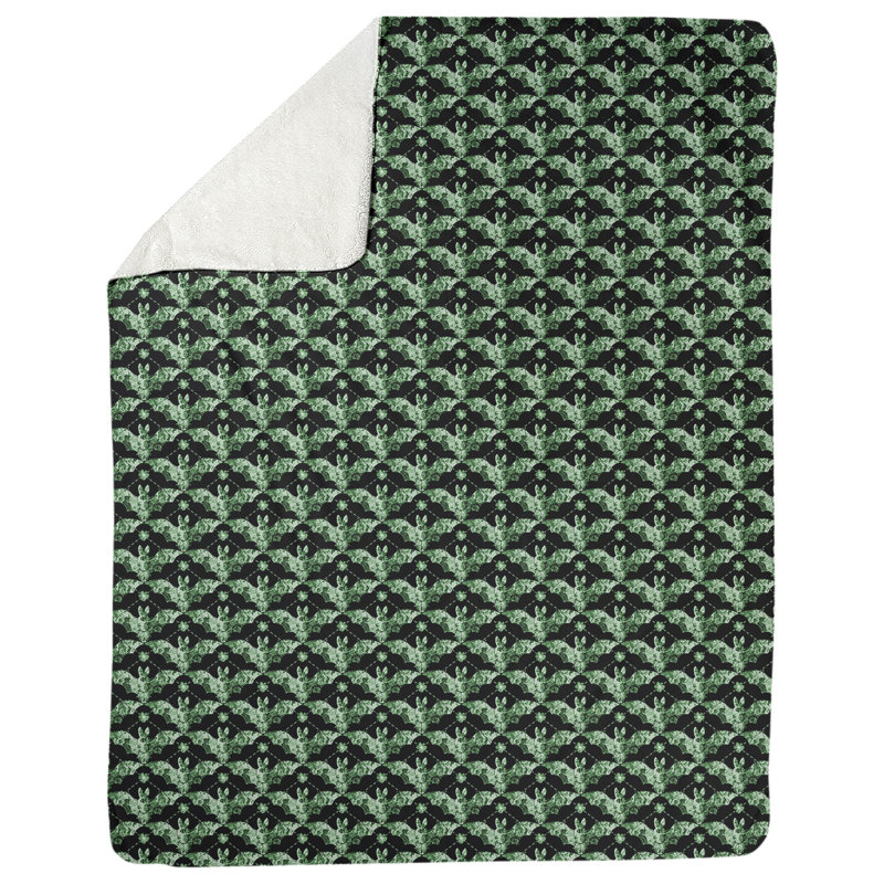 Couverture pour chauve-souris Katelyn Elizabeth, L 52,5 po x L 62,5 po, Vert / noir