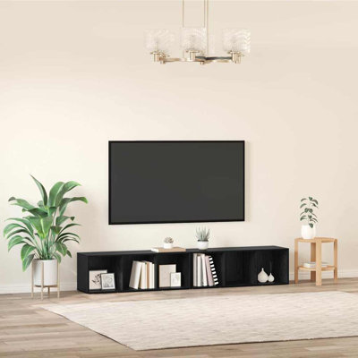 TV Cabinet Set 2 Pcs Engineered Wood