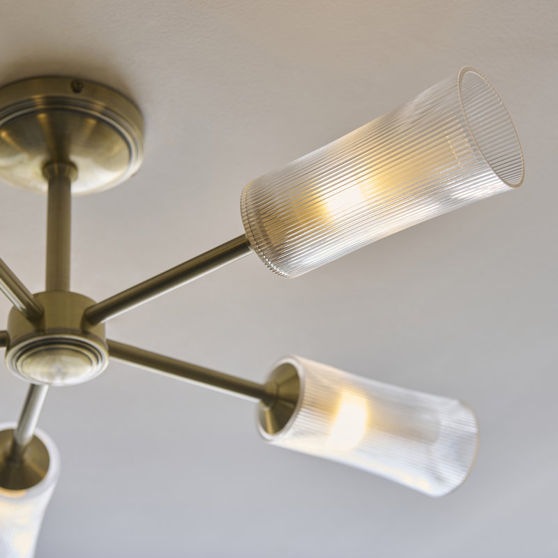 Clear Glass Semi Flush Mount