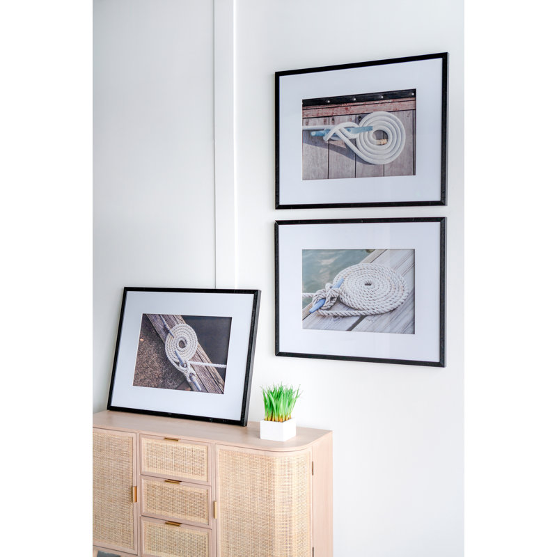 Art mural en corde 30 po x 24 po avec cadre noir - décoration murale moderne pour le salon, la chambre à coucher, le vestibule et le bureau (ensemble de 3)