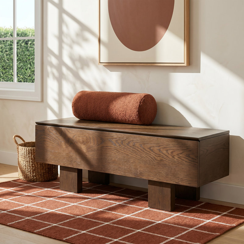 Olavi Sherianya Wood Storage Bench, Walnut