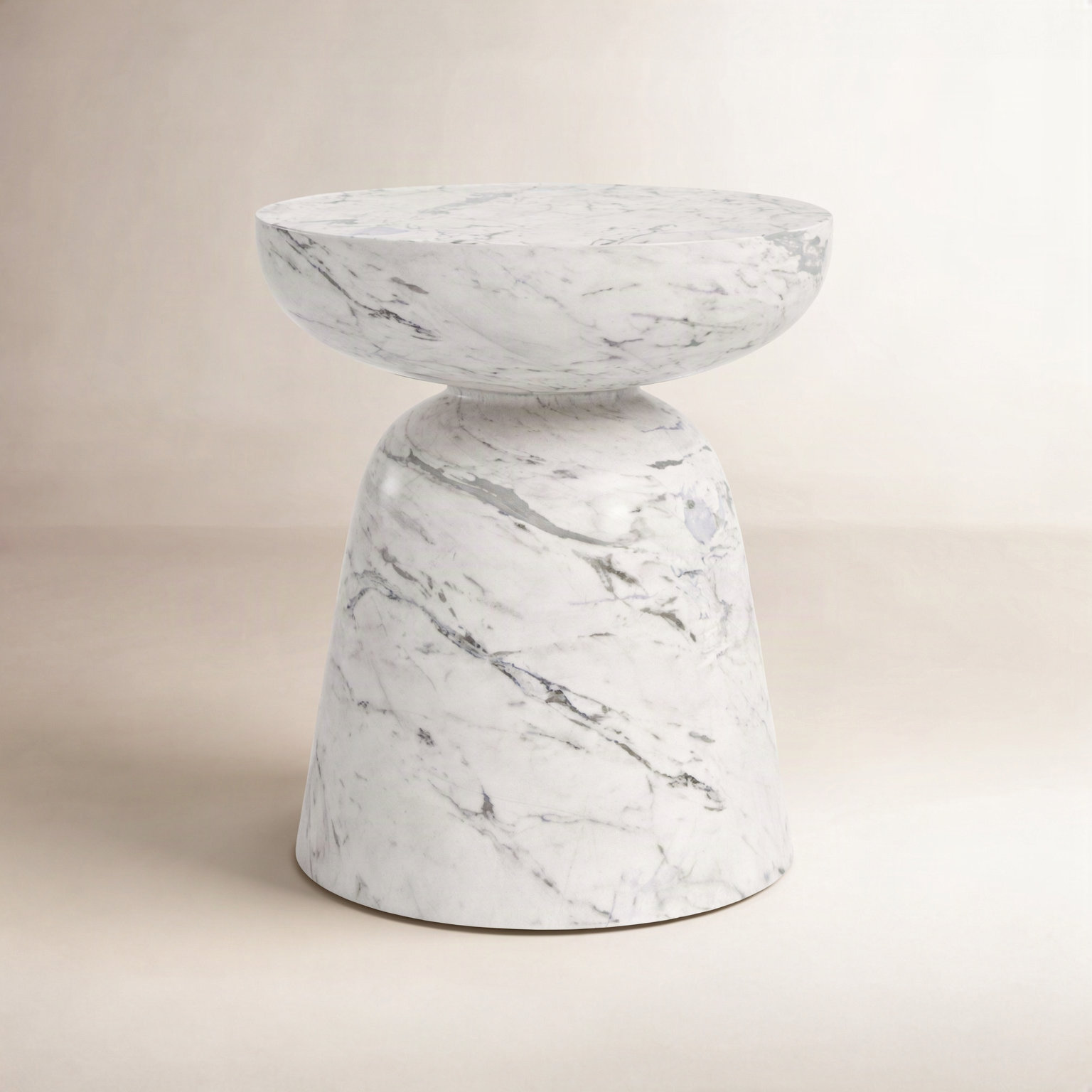Boswell End Table, White Marble