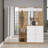 Modern Hall Stand, Atlantic Pine & White, 73.6 x 70.9 x 14.8 inches | 100% Melamine Coated Particle Board, Thickness: 0.7 inches | Stylish Storage Solution for Entryway, Durable & Elegant Design-1736224464