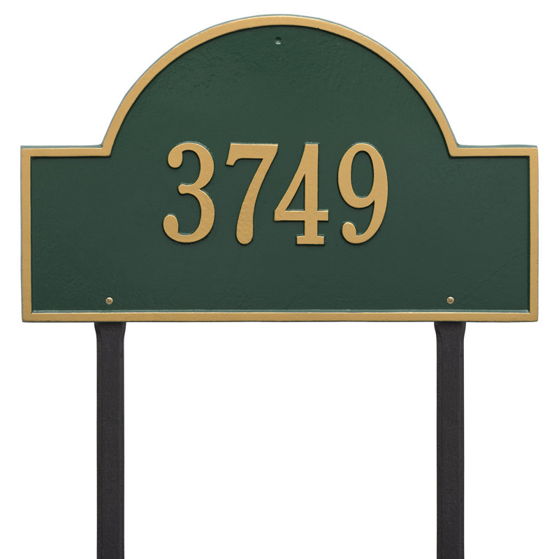 Plaque d'adresse sur 1 ligne, Oui, Vert et or