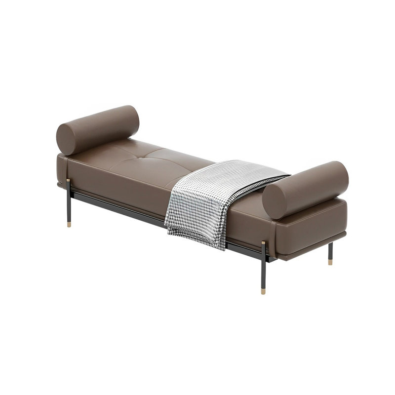 Banc rembourré en similicuir Hufsa, H 17,71 po x l 59,05 po x P 19,68 po