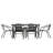 Nannie Rectangular Commercial Patio Dining Set with Tempered Glass Top Table and 6 Chairs