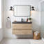Meuble-lavabo mural en mélamine de bois de rose de 76 cm (30 po), résistant à l'usure, aux égratignures et à la porosité, surface facile à nettoyer, préassemblé.-836164480