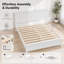 Structure de lit plateforme en bois massif blanc avec tête et pied de lit, lit de ferme en bois, aucun sommier nécessaire, meubles de chambre à coucher-1195127