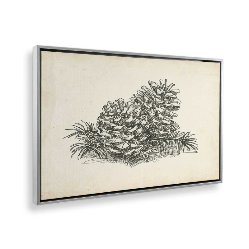 Christmas Conifers I by Ethan Harper Canvas Art Print, Silver, Floater Framed Print without Mat Canvas, 32" H x 48" W
