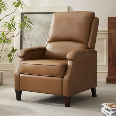 Upholstered Faux Leather Push-Back Manual Recliner