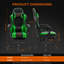 Fauteuil de jeu ergonomique de type course avec repose-pieds rétractable, accoudoirs articulés, inclinaison à 135°, hauteur réglable, pivotement à 360°, charge maximale de 181 kg (400 lbs) pour le bureau et le jeu.-671185117
