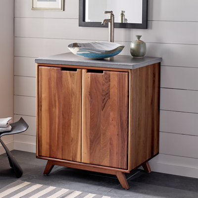 Base de meuble-lavabo simple 30 "en noyer Topanga seulement