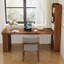 Bureau rectangulaire en bois massif brun noisette-109304981