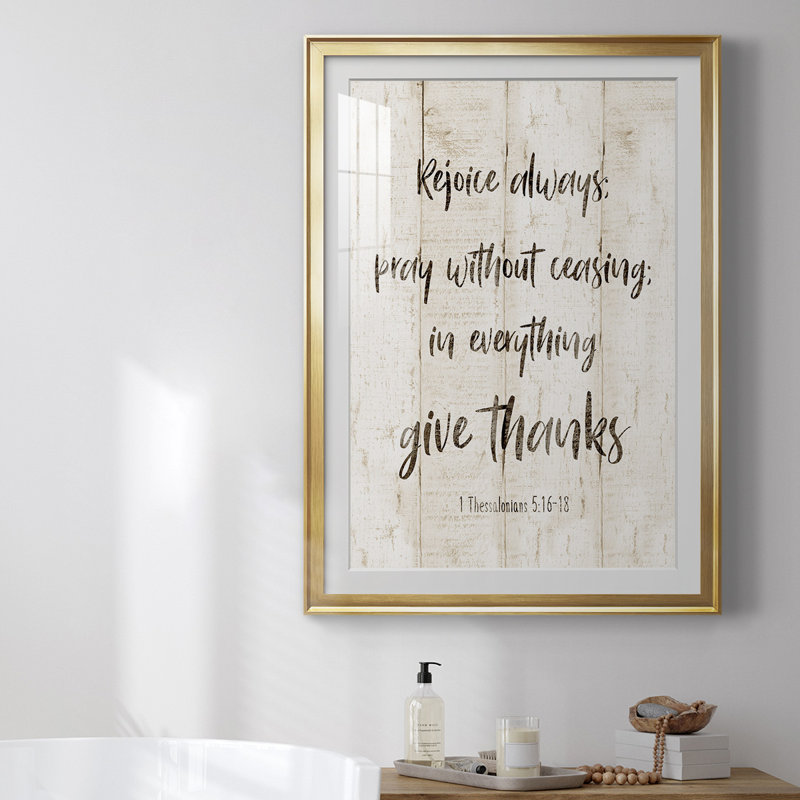 " Rejoice Always ", Gold, 42.5" H x 30.5" W x 1" D
