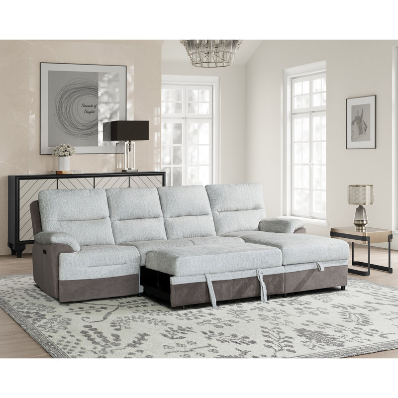 3822 Beige/brown Sectional Bed W/usb