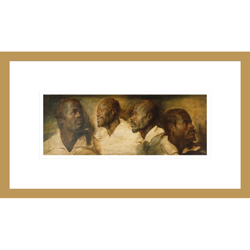 Quatre études sur une tête d'homme par Peter Paul Rubens, impression giclée encadrée, H 9,82 po x l 16,75 po