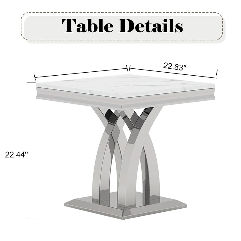 Ensemble de table de salon en marbre 3 pièces, Argent