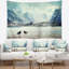 Tapisserie de pointe oiseaux et mountain shore-28488961