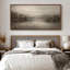 «Extra Large Misty Lake Forest Landscape», reproduction d'art sur toile encadrée-1255848163-1255848161