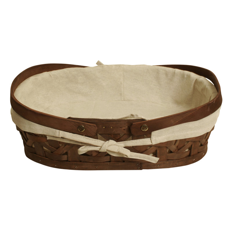 August Grove® Solid Wood Decorative Basket, 3.5" H x 15" W x 11" D