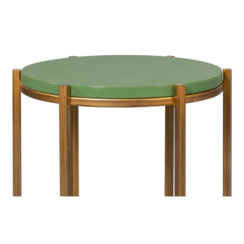 Shagreen End Table, Light Green