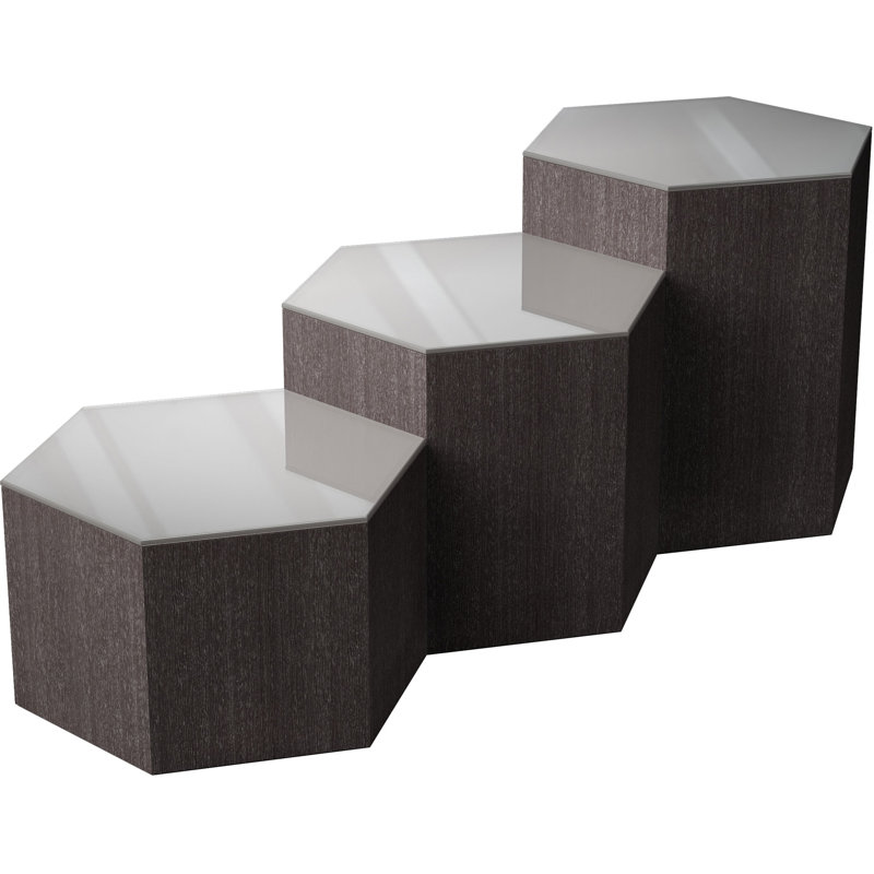 Centre Coffee Table, 14" H x 18" L x 18" W, Glossy Chateau Gray