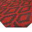 Brown & Red Geometric Flatweave Cotton Rug-1095389135