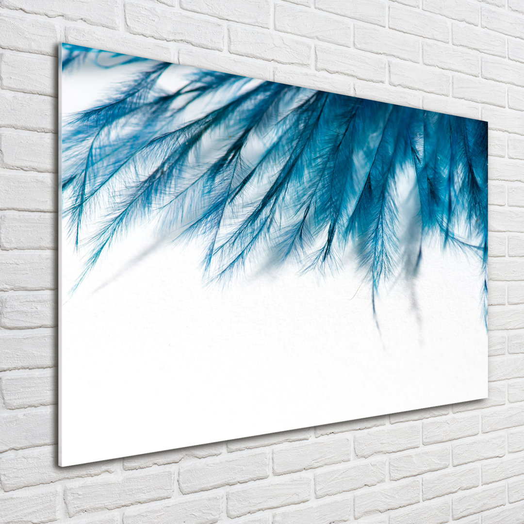 Glasbild Blue Feathers