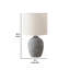 Lampe de table Zera, base en céramique texturée grise, abat-jour tambour ivoire, 17 pouces-117054332