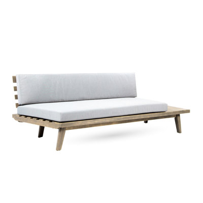 2 Seater - Right, Made Of Wood With Grey Water- Cushions, And Versatile Porch Right Side Couch, Generated Comfort, Cushions Secure Integrations, Contemporary