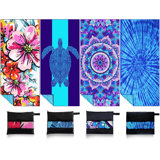 Serviette de plage en velours surdimensionnée imprimée double face | Fibre douce, serviette de plage 30 po x 60 po 