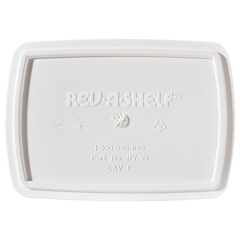 White Plastic 35 Quart Pull-Out Trash Bin Set