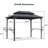 PURPLE LEAF Hardtop Grill Gazebo for Patio Aluminum Barbeque Canopy with 24 Clear Light Bulbs and Shelves Double Tiered Grey Outdoor BBQ Gazebo-114335411