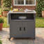 Chariot de barbecue pliable avec station de préparation pour l'extérieur avec support à déchets, plateau pliable et grand espace de rangement-1335048223