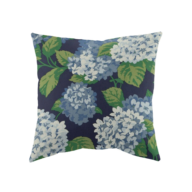 100% Cotton Hydrangea throw square Pillow Cover