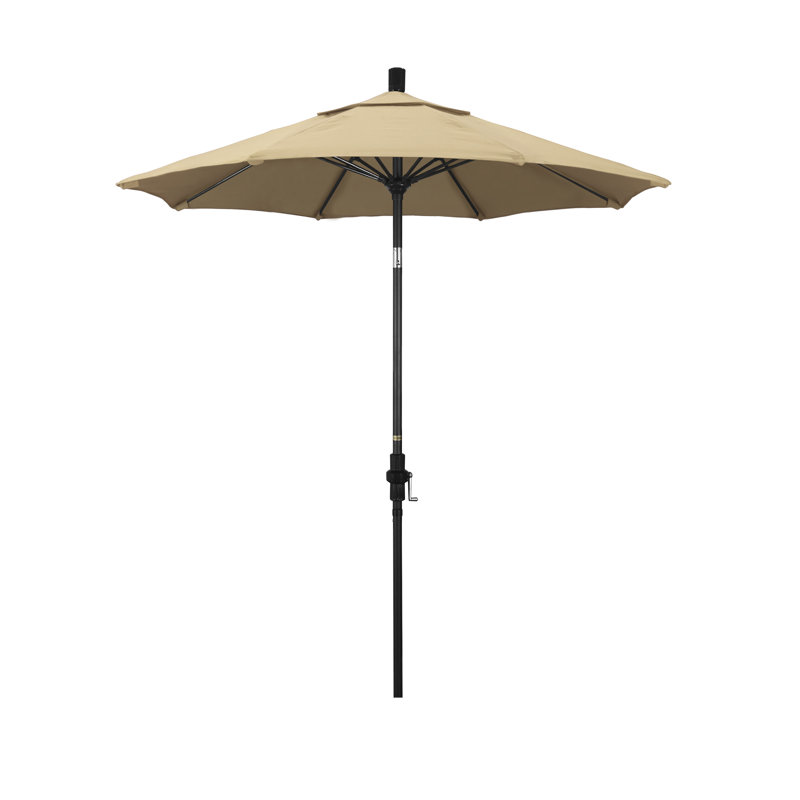 Parasol de marché 7 pi 6 po Judston, Oléfine, Noir mat, Performance beige antique