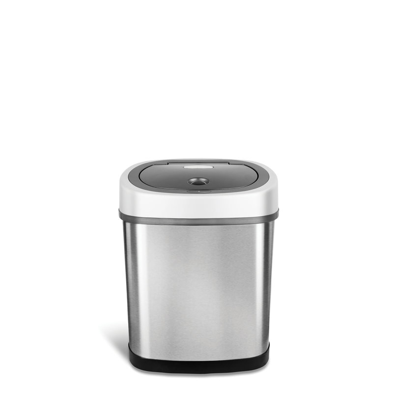 Silver Stainless Steel Touchless Motion Sensor Kitchen Trash Can