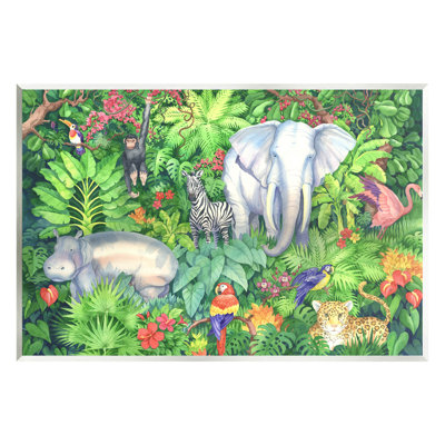 Art mural détaillé sur la jungle des animaux par Paul Brent