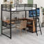 Lit mezzanine en métal avec tablettes et bureau en L-408288112