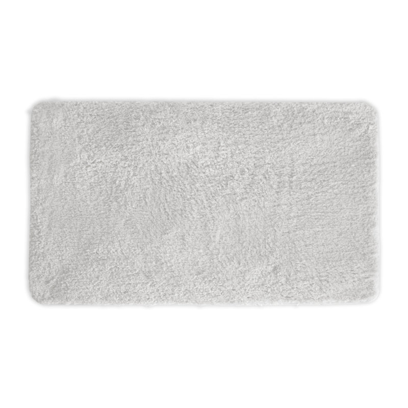 Eiliyah Microfiber Non-Slip Bath Mat, White, 18" W x 30" L