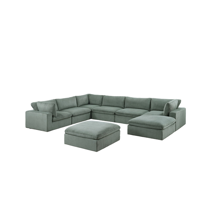 Canapé modulaire en velours côtelé 8 pièces Sage Color